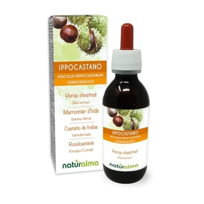 Obrázek Kaštan koňský (Aesculus hippocastanum) Bez alkoholu výtažek z pupenů Naturalma tekutý extrakt kapky 120 ml doplněk stravy Veganský