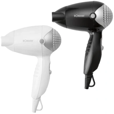 Obrázek Bomann HT 8002 CB, 2 stupně teploty/výkonu, tvarová tryska otočná o 360 (odnímatelná), bílá a černá, 1200 W, 1 kus (balení ks)