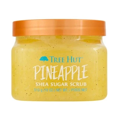 Obrázek Tree Hut Pineapple Shea Sugar Scrub peelingový tělový peeling odstraňuje odumřelou, suchou pokožku pro měkký a hydratovaný pocit pečující esenciální péče o tělo 532 ml