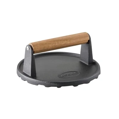 Obrázek RÖSLE Barbecue hmotnost, vysoce kvalitní váha pro rychlejší vaření hamburgerů nebo steaků, litiny, dřevěné rukojeti, 17,5 cm