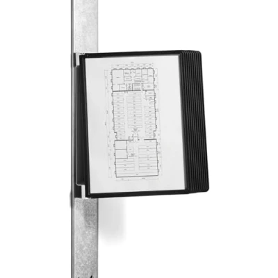 Obrázek Durable Nástěnný držák na vizuální tabuli (Vario Magnet Wall 10, s 10 průhlednými tabulkami A4) černý, 591801
