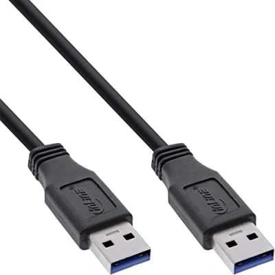 Obrázek InLine 35205 USB 3.0 kabel, A na A, černý, 0,5 m