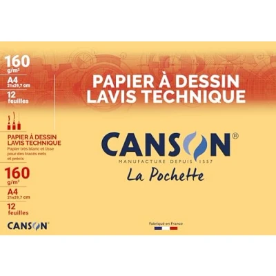 Obrázek Canson technický rýsovací papír, DIN A4, 160 g/m2, Wei prodejní jednotka = 1