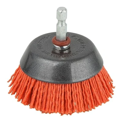 Obrázek Wolfcraft nylonový hrncový kartáč o průměru 65 mm, šestihranná stopka (6,35 mm), 1506000