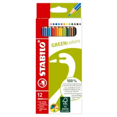 Obrázek STABILO Ekologicky šetrná trojhranná tužka GREENcolors balení 12 s různými barvami