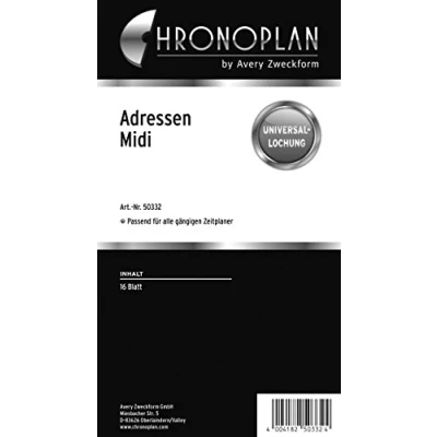 Obrázek Chrono plán 50332 formuláře Adres Midi, 16 Folio, Bílá