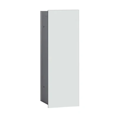 Obrázek emco ASIS 2. 0 modul WC štětky pod omítku, prostorově úsporný úložný prostor z vysoce kvalitního hliníku pro štětku, s ušlechtilou skleněnou přední částí a držákem na toaletní optiwhite