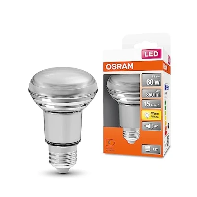 Obrázek OSRAM LED Star R63 žárovka pro patici E27, reflektorová lampa, skleněný design, 350 lumenů, teplá bílá (2700 K), náhrada za běžné 60W žárovky, nestmívatelná, balení 1 ks