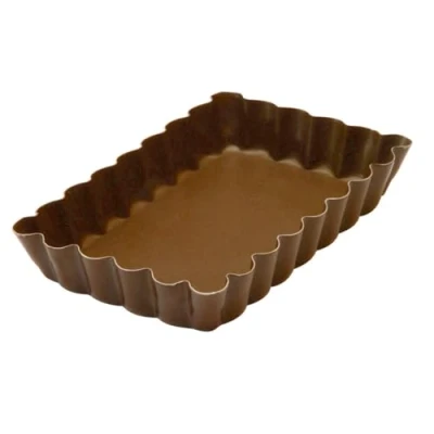 Obrázek Gobel 120 x 75 mm, Antihaftbeschichtung, rechteckige Kuchenform für Tarte Form, 12 Stück, braun