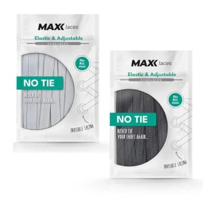 Obrázek MAXX laces elastické tkaničky bez zavazování guma, flexibilní, ploché, pohodlné, jednoduché stylový komfort a pevné držení do bot tkaniček, ideální pro tenisky, běžecké boty,
