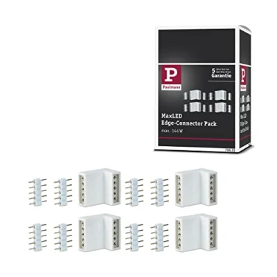 Obrázek Paulmann 70615 MaxLED rohová spojka pro LED pásek bílé proužky příslušenství balení po 4 ks vč. 8 konektorů vnitřní a vnější rohy, 17 x 16 mm