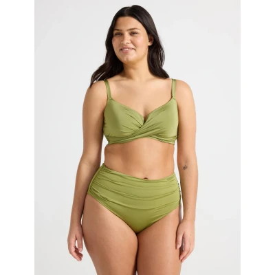 Obrázek Lindex Shaping WITH HIGH Waist Spodní díl bikin, Ženy, Velikost: 36/38, Light dusty green