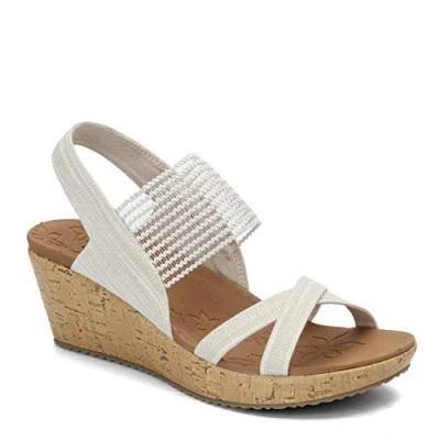Obrázek Skechers Dámské sandály Beverlee High Tea, Natural Sparkle Linen Gore Trim
