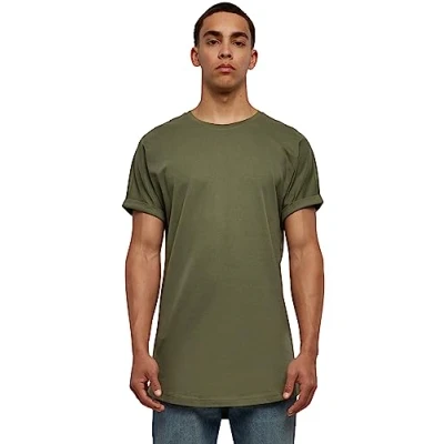 Obrázek Urban Classics LONG Shaped Turnup Jednoduché tričko, Muži, Velikost: XXL, Olive