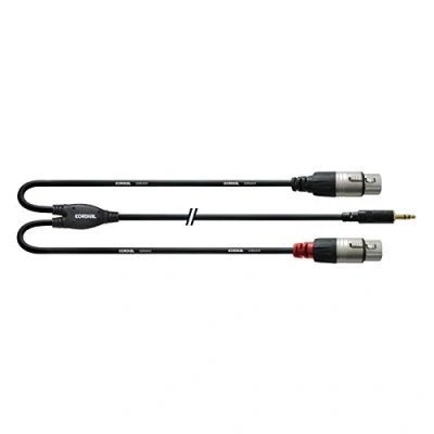Obrázek CORDIAL CABLES Y kabel držák stereo Mini Jack / 2 XLR samice dlouhý 3 m BRETELLE Essentials