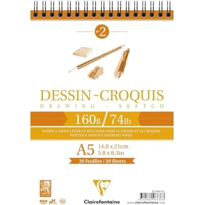 Obrázek Clairefontaine 96676 C rýsovací svorkovnice s dvojitým spirála Croquis