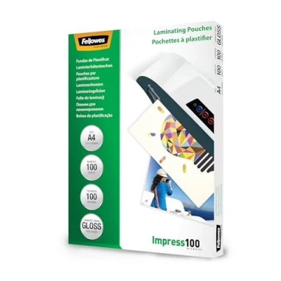 Obrázek Fellowes Laminating Pouch A4 Glossy 100 mikronů kusů, 5351111