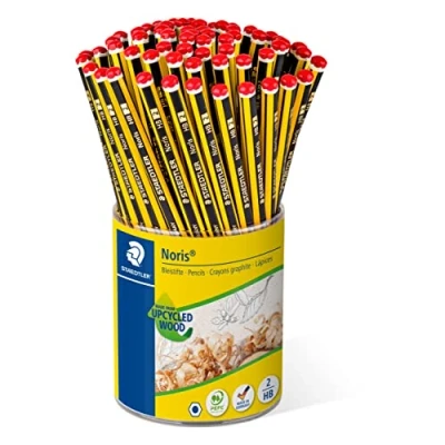 Obrázek STAEDTLER Tužka Noris 120, Made from Upcycled Wood, protiskluzový měkký povrch, vysoká pevnost v knize, kvalita in Germany, 72 kusů balení na návnady, stupeň tvrdosti HB, 120 2 KP72