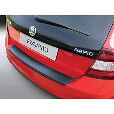 Obrázek ABS Heckstoßstangenschutz kompatibel mit Skoda Rapid Spaceback 2013 2019 Schwarz, Mattschwarz