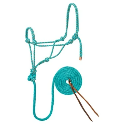 Obrázek Weaver Leather Ohlávka a vodítko, diamant, splétaný, modrozelená/šedá/oranžová