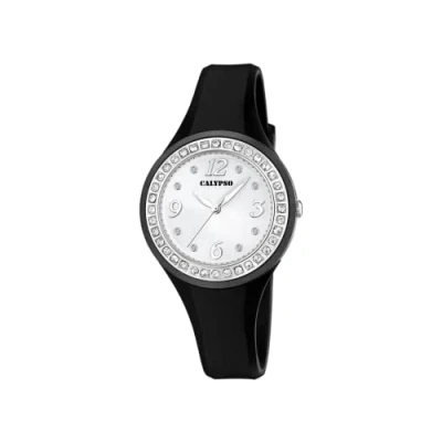 Obrázek Calypso Dámské analogové quartzové hodinky Watches s plastovým páskem K5567/F, stříbrná bílá, Pásek