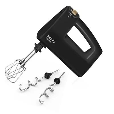 Obrázek Krups Ruční mixér 3Mix 7000, 60 let speciální edice, 500 W, hnětací a míchací hák z ušlechtilé oceli, dlouhý síťový kabel, taška na příslušenství, F6085811, černá/měď