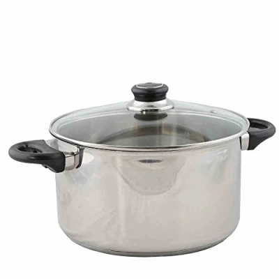 Obrázek Karl Krüger hrnec na maso Denver, vaření, se skleněnou poklicí, z ušlechtilé oceli, různé velikosti výběr, stříbrná, 24 cm
