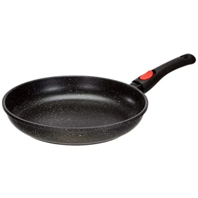 Obrázek Kamberg 0008024 Pfanne 30 cm Abnehmbarer Griff Aluminiumguss Beschichtung in Steinoptik Für alle Herdarten, auch Induktion PFOA‑frei, Grau