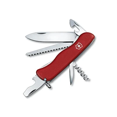 Obrázek Victorinox Švýcarský kapesní nůž, Forester, Multitool, Swiss Army Knife s 12 funkcemi, aretační čepel, otvírák na konzervy, šroubovák 3 mm