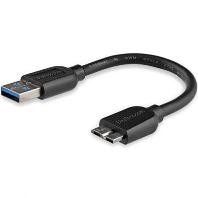 Obrázek StarTech.com 15 cm tenký SuperSpeed USB 3. 0 A na kabel Micro B St/St připojovací černý