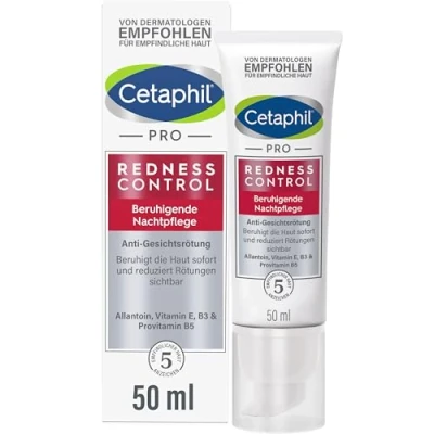 Obrázek CETAPHIL pro RednessControl uklidňující noční péče, 50 ml, pokožku náchylnou k zarudnutí, okamžitě zklidňuje, snižuje viditelnost přes noc, bez vonných látek, klinicky testováno