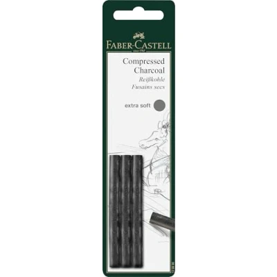 Obrázek Faber Castell 129996 Reisskohle PITT Extra Soft, sada 3 ks