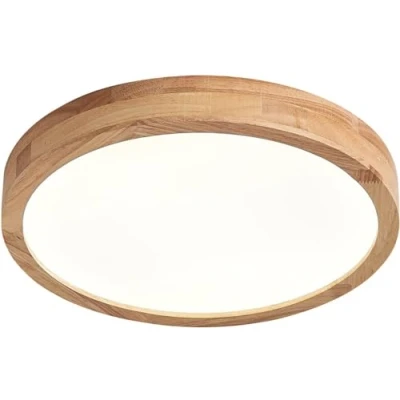 Obrázek Schindora Holz LED Deckenleuchte, 21 W, Neutralweiß, 4500 K, 1600 lm, Runde Deckenleuchten Ø30 cm, Für Lounge, Wohnzimmer, Küche, Esszimmer, Flur, Zuhause, Büro, Kinderzimmer