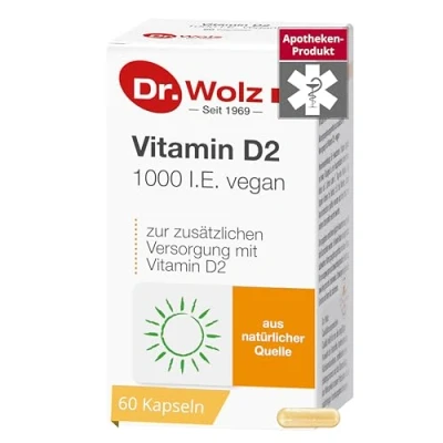 Obrázek Vitamin D2 1000 I.E. veganský od Dr. Wolz, 60 kapslí