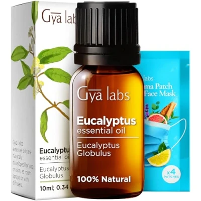 Obrázek Gya Labs Eukalyptový éterický olej do difuzéru přírodní, svěží, chladivá vůně pro aromaterapii, zvlhčovač vzduchu, pokožku a výrobu svíček 100% přírodní (10 ml)