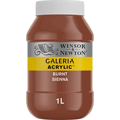 Obrázek Winsor &amp; Newton Akrylová barva Galeria 2154074, vysoká pigmentace, stálobarevná, máslová konzistence, 1000 ml hrnec Siena vypalovaná
