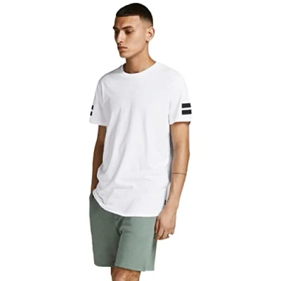Obrázek Jack &amp; Jones Jcoboro CREW NECK SLIM FIT Triko s potiskem white, Muži, Velikost: Large, White