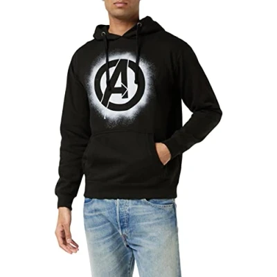Obrázek Marvel Herren Avengers Logo Hoodie, Schwarz (Schwarz Schwarz), XL EU