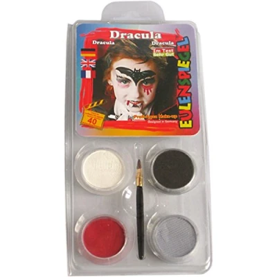 Obrázek Eulenspiegel 204030 sada motivů Dracula, 4 barvy, 1 štětec, návod (český jazyk nelze zaručit), pro cca 40 masek, karneval, tématická party