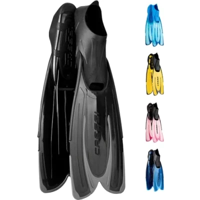 Obrázek Cressi Agua unisex prémiové ploutve, samoregua, pro potápění, apnoe, šnorchlování a plavání, černé (černá/stříbrná), 37/38
