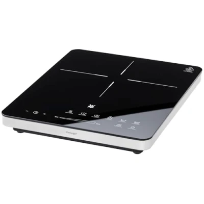 Obrázek WMF Kult X jednoduchá indukční varná deska mobilní, až 28 cm, deska, 1 plotýnka, 8 stupňů, rozpoznání hrnce, dotykový displej, sklokeramika, funkce časovače, 2100 W