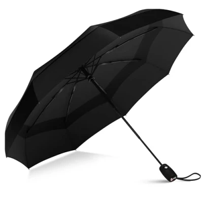 Obrázek Repel Umbrella Windproof Travel Umbrellas for Rain Easy Auto Open Close, Durable &amp; Compact Umbrella, Silný sklolaminátový rám, Waterproof Canopy Backpack, Purse, Portable Travel,