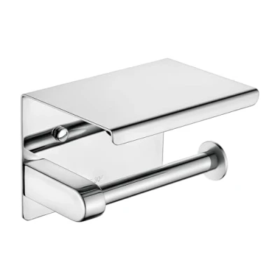 Obrázek Ibergrif Toilettenpapierhalter mit 2 Montagemethoden (3M Selbstklebend oder Bohren) Klopapierhalter ohne Bohren, Klorollenhalter Wandhalterung, Toilettenpapier Halterung Ablage, Edelstahl, Silber