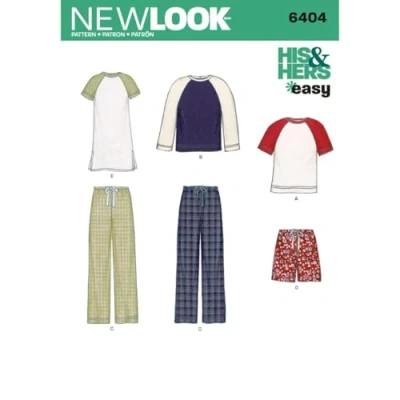 Obrázek New Look 6404 Größe A Misses und Herren Schnittmuster Trennt, Mehrfarbig