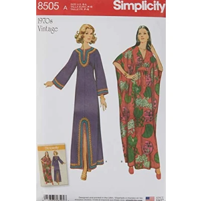 Obrázek Simplicity US8505A Schnittmuster für Damen, Vintage Kaftane, Papier, weiß, 22 x 15 1 cm