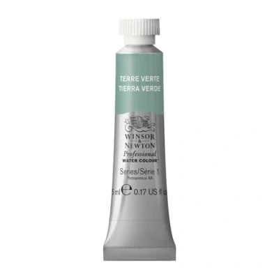 Obrázek Winsor &amp; Newton Profesionální akvarelové barvy 0102637 , živé vodní v umělecké kvalitě, vysoká zářivost barev a svítivost, stálobarevná, archivní kvalita, tuba 5 ml zelená zemina