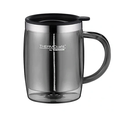 Obrázek ThermoCafé by Thermos šálek Desktop Mug, 0.35 L, plast, Šedá, 13,5x9x13 cm