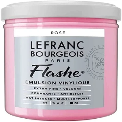 Obrázek Lefranc Bourgeois 300608 Flashe akrylová barva &amp; vinylová barva, vysoce pigmentovaná, elastická, stálá na světle, odolná proti stárnutí, matná, pro vnitřní i venkovní použití, 125 ml hrnec růžová