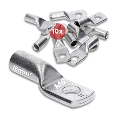 Obrázek 10 kusů Kalitec HR16 6 běžné trubkové kabelové oko 16mm² M6 I bez otvoru Made in Germany