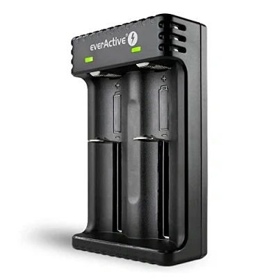 Obrázek everActive Nabíječka pro 2 ks Li Ion baterií jako 18650, profesionální, rychlá, Micro USB, model: LC 200, černá